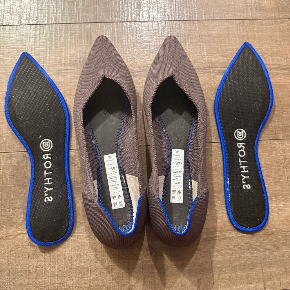 Rothy's The Pointed Flats Taupe Knit Women Shoes Size 8.5 Comfort Outdoor‎ Work - Picture 4 of 6